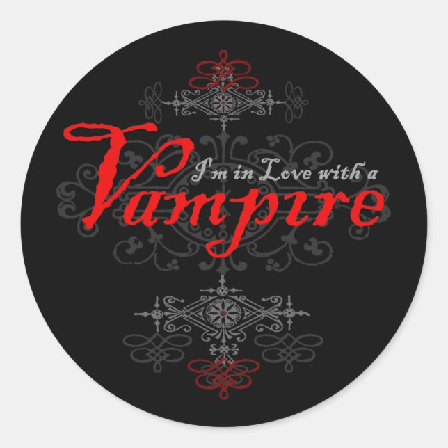 I'm In Love with a Vampire Classic Round Sticker (Front)