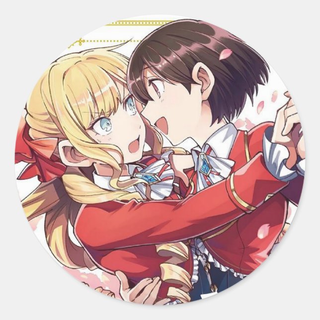 I'm in Love with The Villainess | WataOshi Classic Round Sticker (Front)