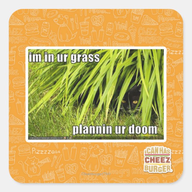 im in ur grass square sticker (Front)