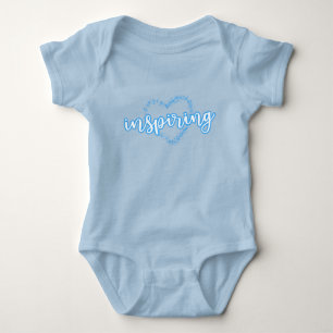 I'm Inspiring in Blue with Heart Baby Bodysuit