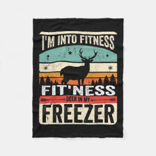 I'm Into Fitness Deer Freezer Funny Dad Hunter Dee Fleece Blanket
