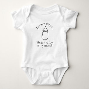 I'm into fitness fitness bottle in my mouth Funny Baby Bodysuit