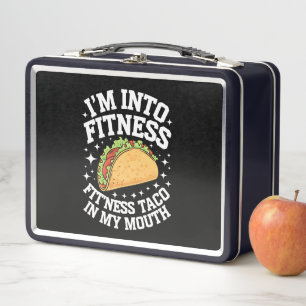 I'm Into Fitness Fitness Taco In My Mouth Funny Gy Metal Lunch Box
