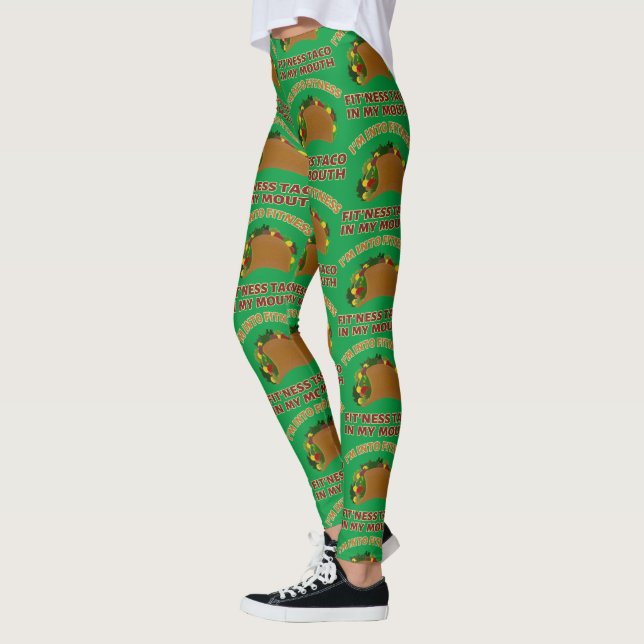 i'm into fitness fit'ness taco in my mouth  leggings (Left)