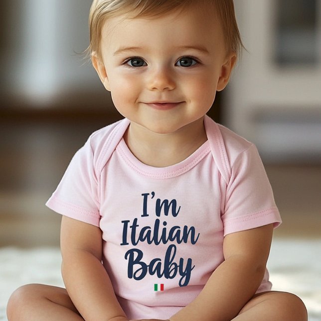 "I'm Italian Baby" Funny Italian Pride Baby Bodysuit ("I'm Italian Baby" Funny Baby Bodysuit with Italian Flag accent for Pride gift and Baby showers)
