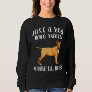 Im Just A Boy Who Loves Miniature Bull Terriers Do Sweatshirt