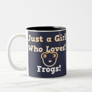 I'm Just a Girl Who Loves Frogs Gift for Women Two-Tone Coffee Mug