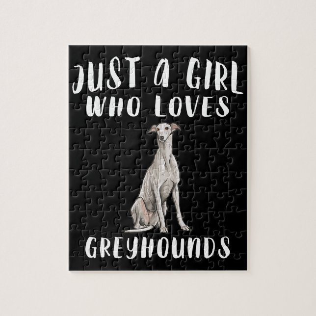 Im Just A Girl Who Loves Greyhounds Dog Lover Gift Jigsaw Puzzle (Vertical)