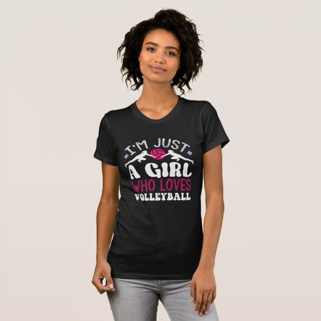  i'm just a girl who loves volleyball For Girls T-Shirt (Front Full)