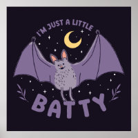 I'm Just A Little Batty Funny Halloween Bat Pun