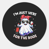 Im Just Here Boos Halloween Funny Wine Ghost Women