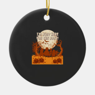 Im Just Here Boos Halloween Kids Silhouette Moon P Ceramic Tree Decoration