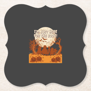 Im Just Here Boos Halloween Kids Silhouette Moon P Paper Coaster