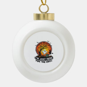 Im Just Here Boss Halloween Ghost Witch Pumpkins_1 Ceramic Ball Christmas Ornament