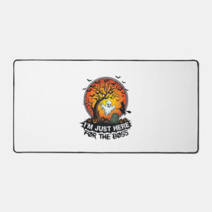 Im Just Here Boss Halloween Ghost Witch Pumpkins_1 Desk Mat