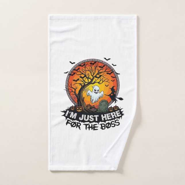 Im Just Here Boss Halloween Ghost Witch Pumpkins_1 Hand Towel (Hand Towel)