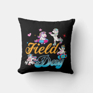 I'm Just Here For Field Day Magical Unicorn Playin Cushion
