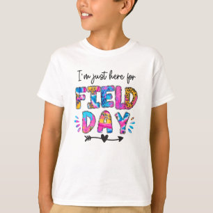 I'm Just Here For Field Day Tie Dye Leopard Last D T-Shirt