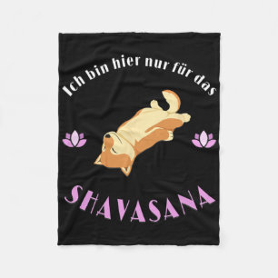 I'm Just Here For Savasana Shi Inu Enjoys Yoga Asa Fleece Blanket