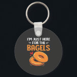 I'm Just Here for the Bagels Jewish Food  Key Ring<br><div class="desc">bagel lover humour,  Jewish food joke,  funny Hanukkah 2025,  breakfast joke,  Jewish culture shirt,  lox and bagels joke,  pastrami pun,  foodie Hanukkah gift,  holiday bagel humour,  Hanukkah 2025</div>
