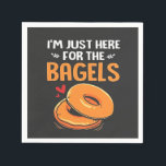 I'm Just Here for the Bagels Jewish Food  Napkin<br><div class="desc">bagel lover humour,  Jewish food joke,  funny Hanukkah 2025,  breakfast joke,  Jewish culture shirt,  lox and bagels joke,  pastrami pun,  foodie Hanukkah gift,  holiday bagel humour,  Hanukkah 2025</div>