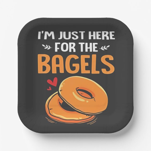 I'm Just Here for the Bagels Jewish Food  Paper Plate (Front)
