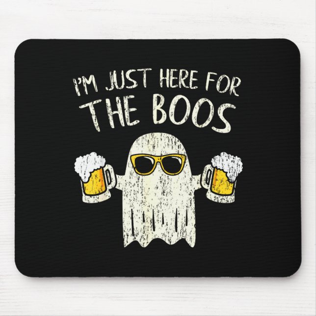 Im Just Here For The Boos Funny Gift Halloween Gho Mouse Pad (Front)