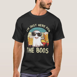 I'm Just Here For The Boos Funny Halloween Beer Lo T-Shirt
