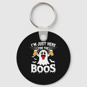 I'm Just Here For The Boos Funny Halloween Ghost M Key Ring