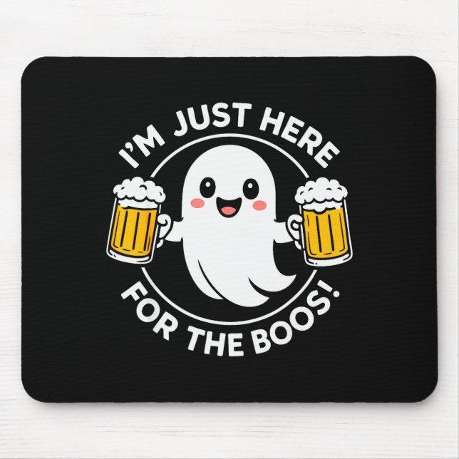 I'm Just Here For The Boos Funny Halloween Ghost M Mouse Pad (Front)