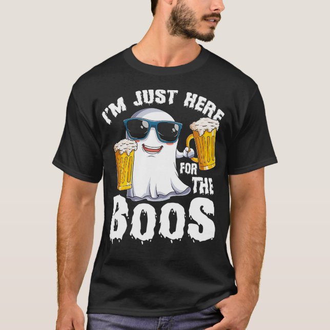 I'm Just Here For The Boos Funny Halloween Tee Men (Front)