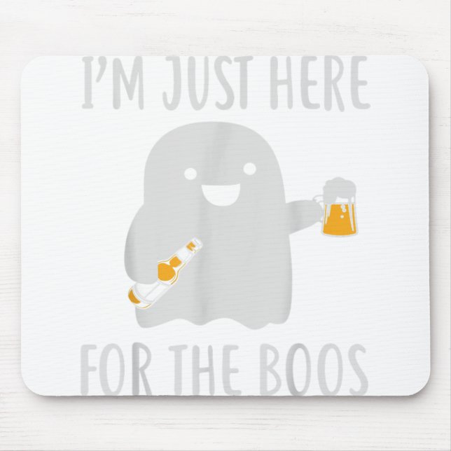 I'm Just Here For The Boos Funny Halloween Tee Men Mouse Pad (Front)