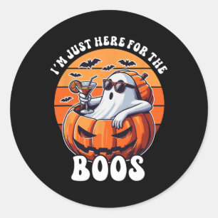 I'm Just Here For The Boos Ghost Funny Men Women H Classic Round Sticker