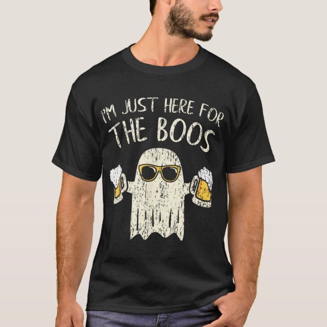  Im Just Here For The Boos Gift Halloween Ghost  T-Shirt (Front)