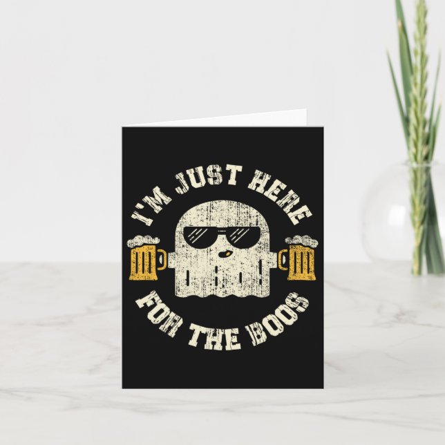I'm Just Here For The Boos Halloween Drinking Part Card (Front)