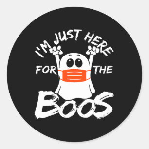 I'm Just Here For The Boos Halloween Funny Chicken Classic Round Sticker