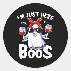 I'M Just Here For The Boos Halloween Ghost Classic Round Sticker