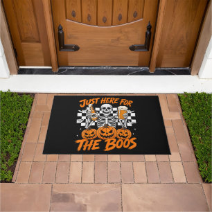I'm Just Here for The Boos Halloween Skeleton Doormat