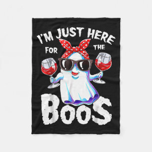 I'm Just Here For The Boos Halloween Women Ghost C Fleece Blanket
