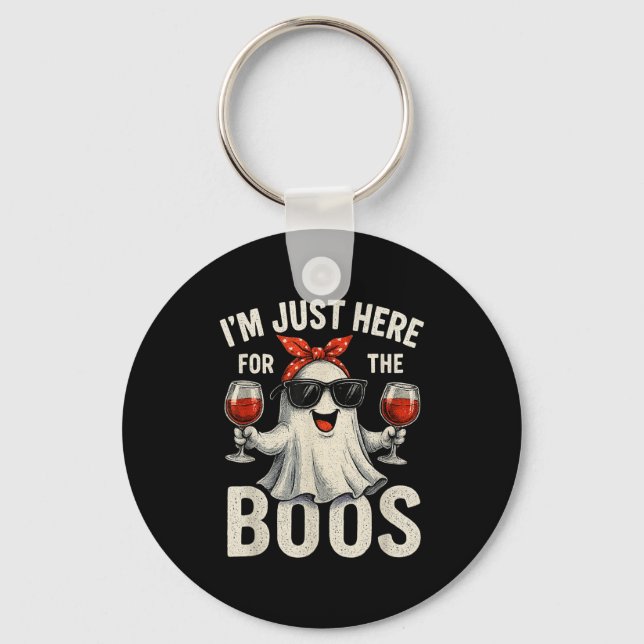 I'm Just Here For The Boos Halloween Women Ghost C Key Ring (Front)