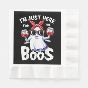 I'm Just Here For The Boos Halloween Women Ghost C Napkin
