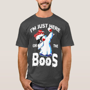 Im Just Here For The Boos Halloween Women Ghost Cu T-Shirt