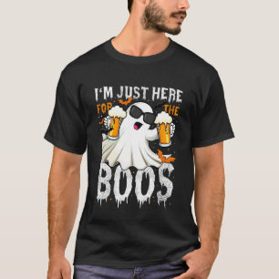 Im Just Here for The Boos Retro Ghost Beer Hallowe T-Shirt