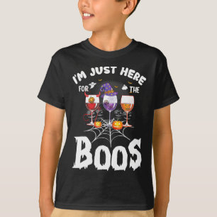I'm Just Here For The Boos Wine Gles Halloween Dri T-Shirt