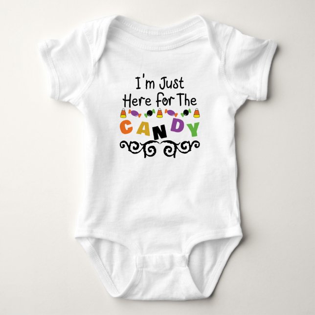 I'm Just Here For the Candy Baby Bodysuit (Front)