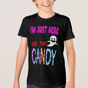 Im Just Here for the Candy – Cute Halloween Tri-Blend Shirt