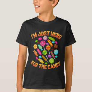 I'm Just Here For The Candy Fun Halloween Pun T-Shirt