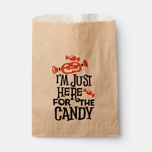 I'm Just Here for the Candy Green Halloween Party Favour Bags (Front)