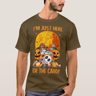 Im Just Here For The Candy Halloween Girls Witchy T-Shirt
