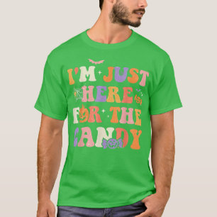 I'm Just Here For The Candy Halloween Groovy Retro T-Shirt